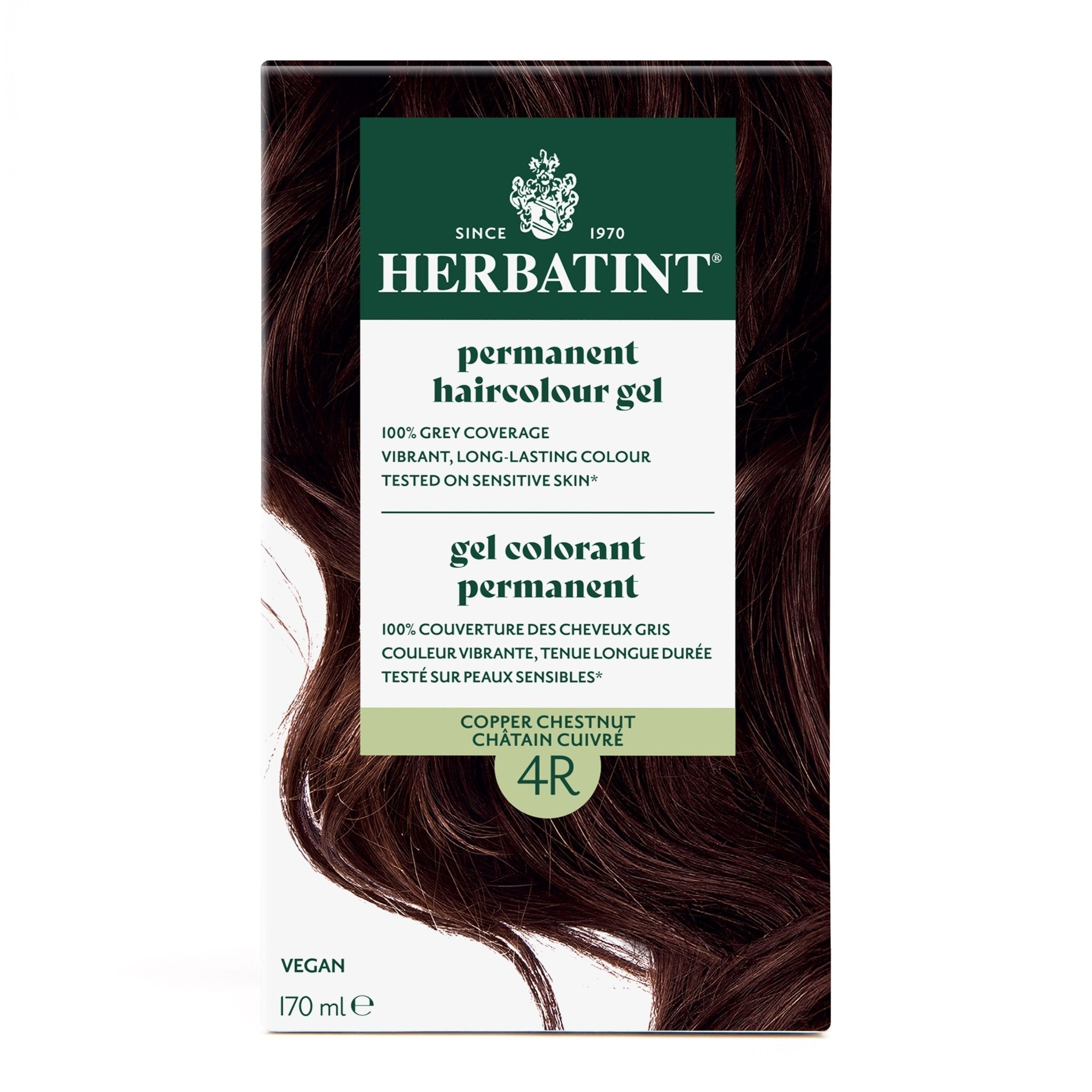 Herbatint Permanent Hair Color Gel 4R Copper Chestnut 170 mL - A.Vogel Canada