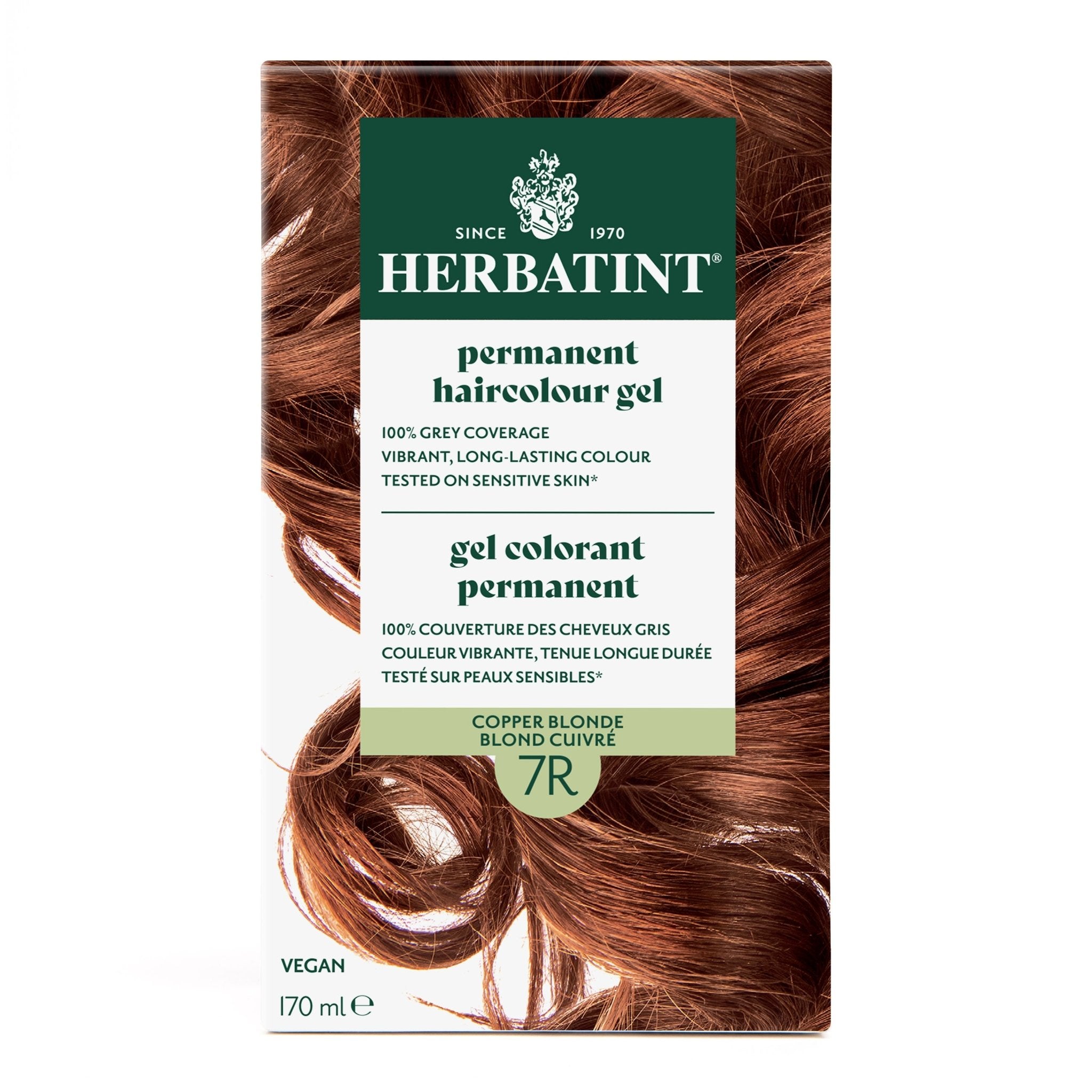 Herbatint Permanent Hair Color Gel 7R Copper Blonde 170 mL - A.Vogel Canada