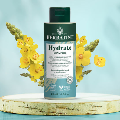 Herbatint Hydrate Shampoo - 97% Natural, Restores Moisture, UV Protection 260mL - A.Vogel Canada