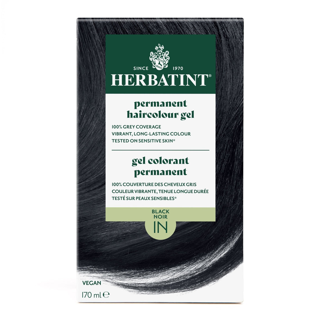 Herbatint Permanent Hair Color Gel 1N Black 170 mL - A.Vogel Canada