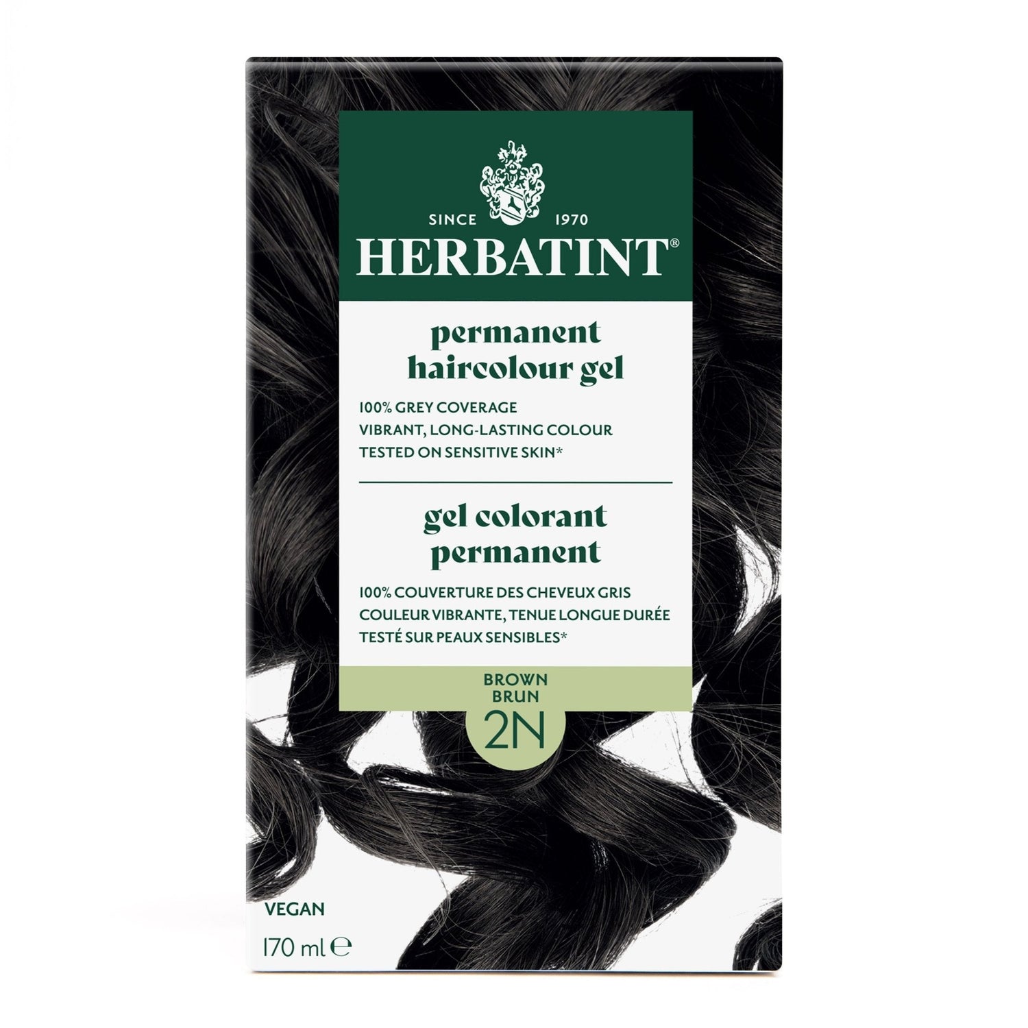 Herbatint Permanent Hair Color Gel 2N Brown 170 mL - A.Vogel Canada