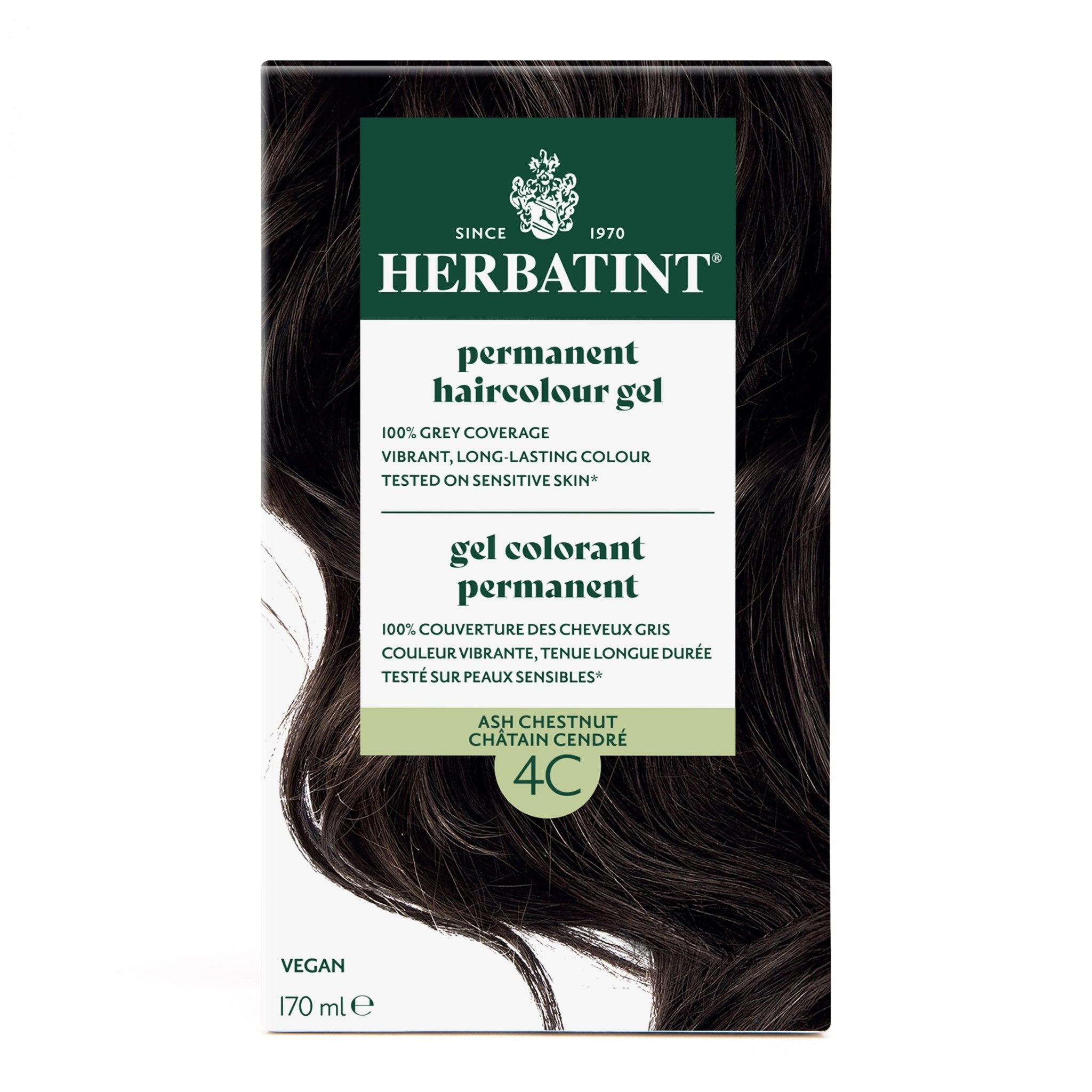 Herbatint Permanent Hair Color Gel 4C Ash Chestnut 170 mL - A.Vogel Canada