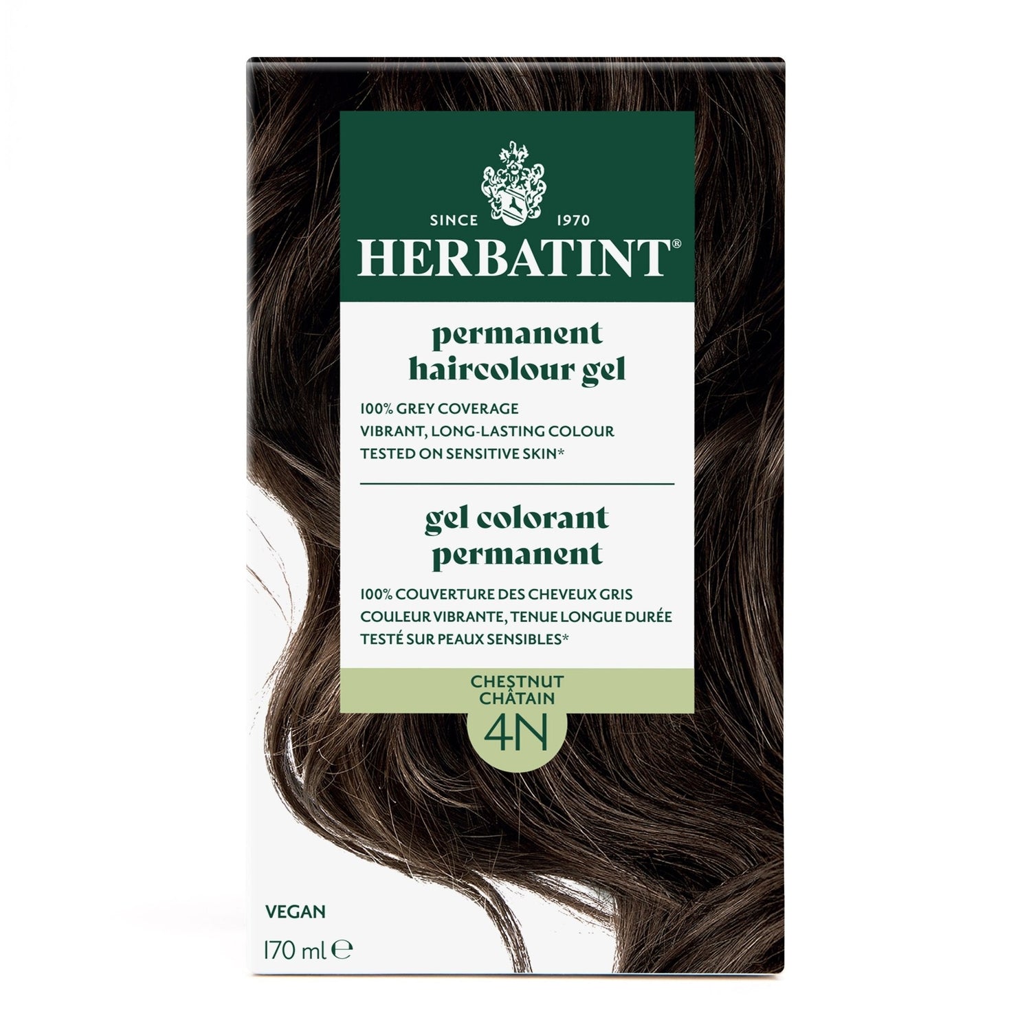 Herbatint Permanent Hair Color Gel 4N Chestnut 170 mL - A.Vogel Canada