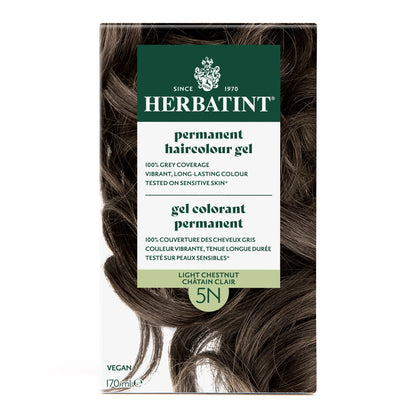 Herbatint Permanent Hair Color Gel 5N Light Chestnut 170 mL - A.Vogel Canada