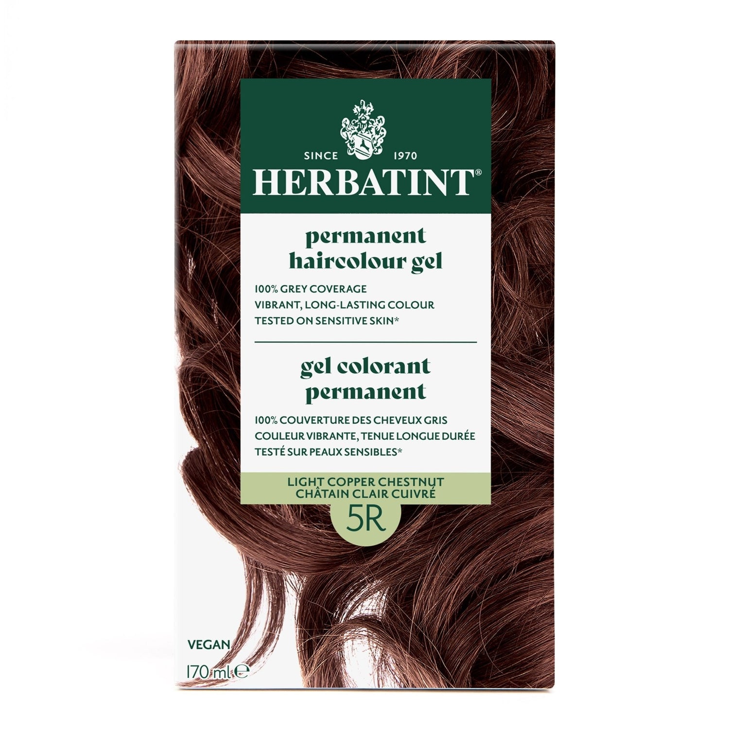 Herbatint Permanent Hair Color Gel 5R Light Copper Chestnut 170 mL - A.Vogel Canada