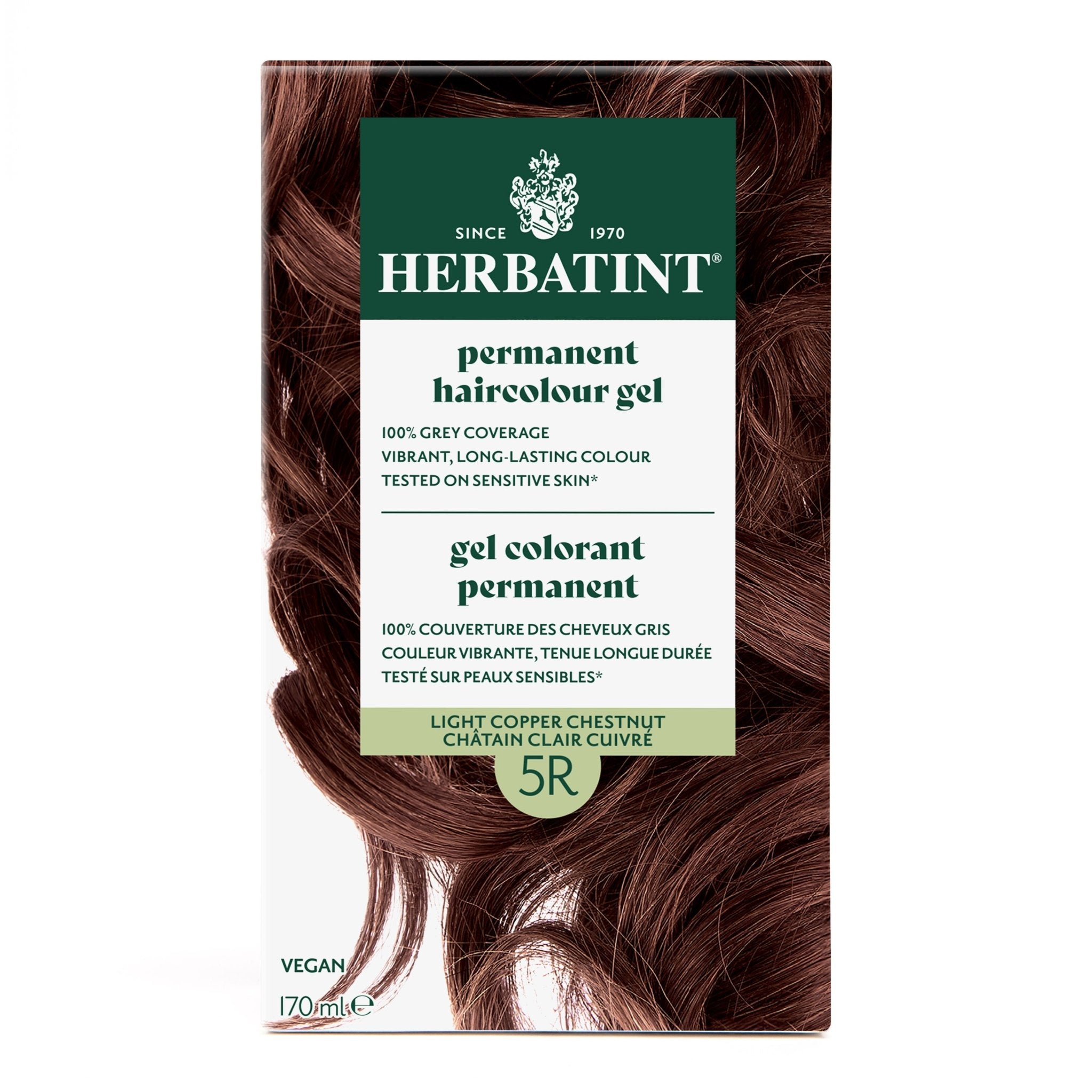 Herbatint Permanent Hair Color Gel 5R Light Copper Chestnut 170 mL - A.Vogel Canada