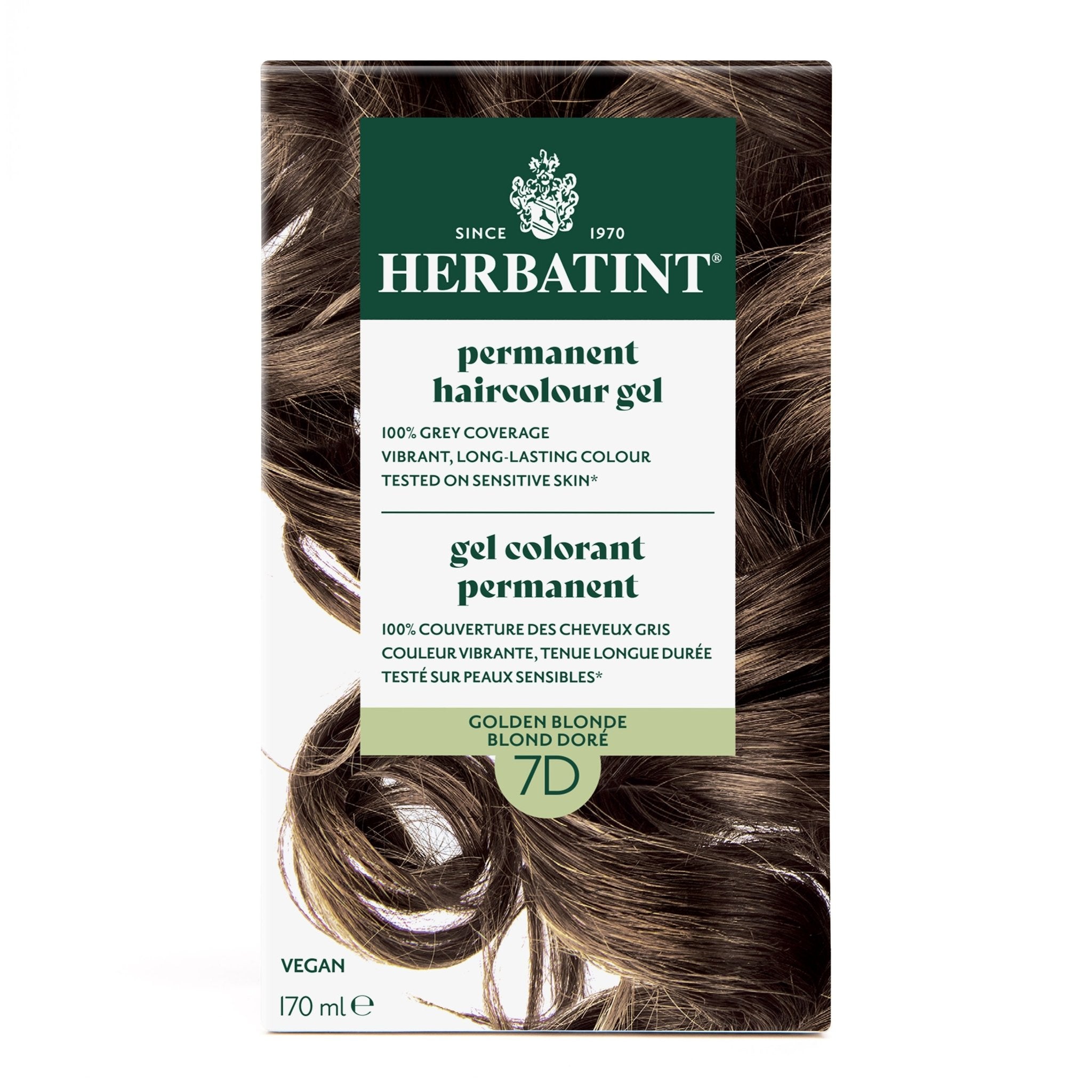 Herbatint Permanent Hair Color Gel 7D Golden Blonde 170 mL - A.Vogel Canada