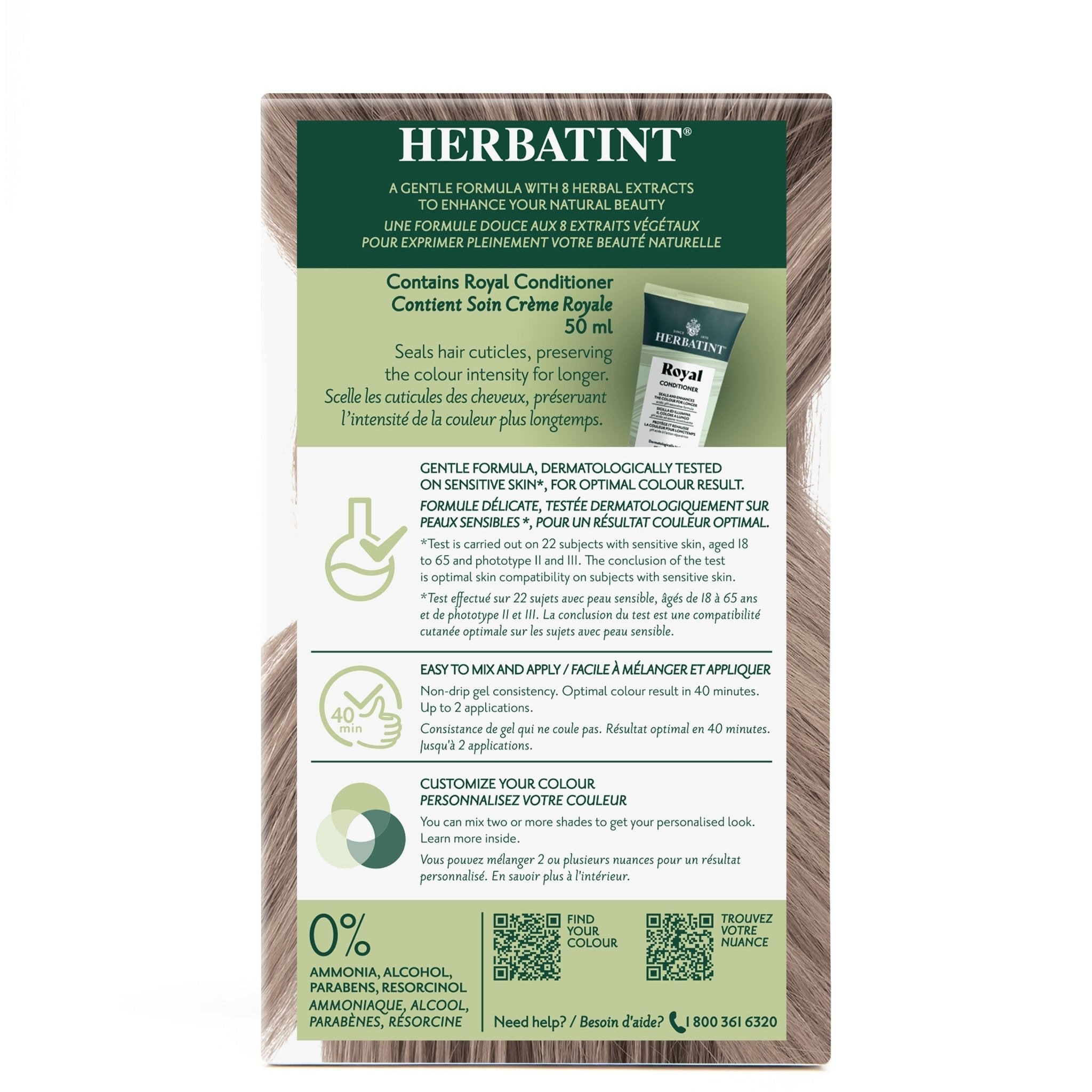 Herbatint Permanent Hair Color Gel 8C Light Ash Blonde 170 mL - A.Vogel Canada