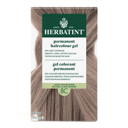 Herbatint Permanent Hair Color Gel 8C Light Ash Blonde 170 mL - A.Vogel Canada