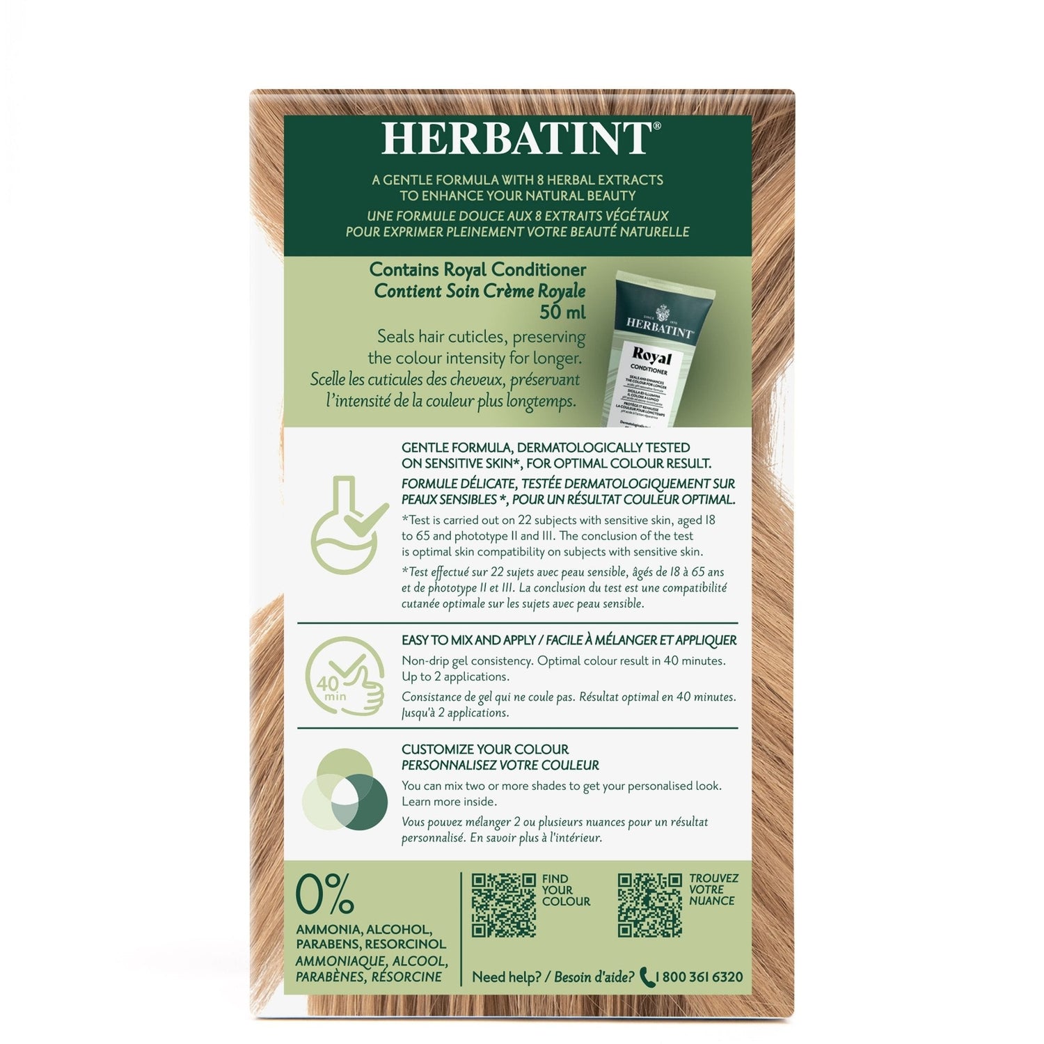 Herbatint Permanent Hair Color Gel 8D Light Golden Blonde 170 mL - A.Vogel Canada