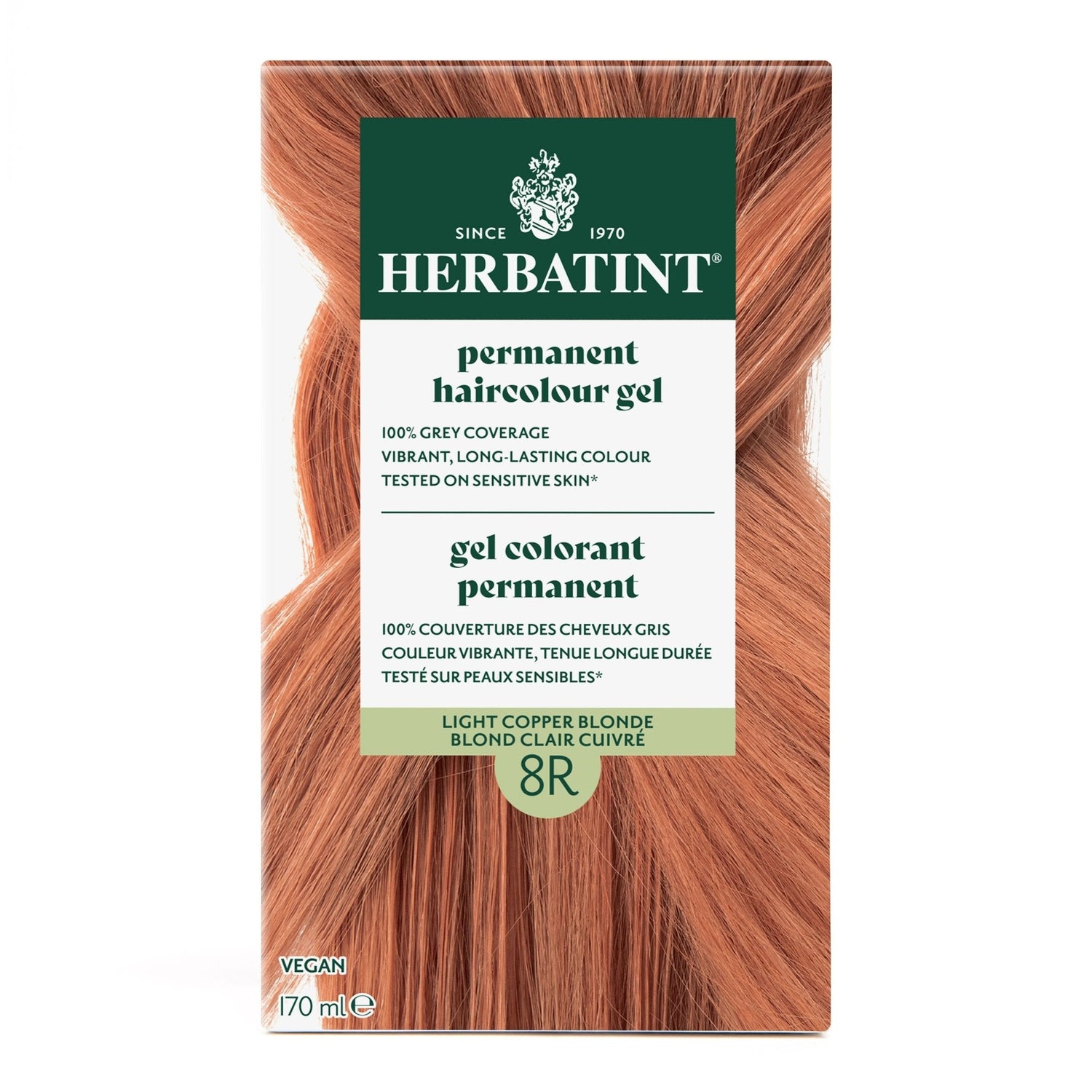 Herbatint Permanent Hair Color Gel 8R Light Copper Blonde 170 mL - A.Vogel Canada
