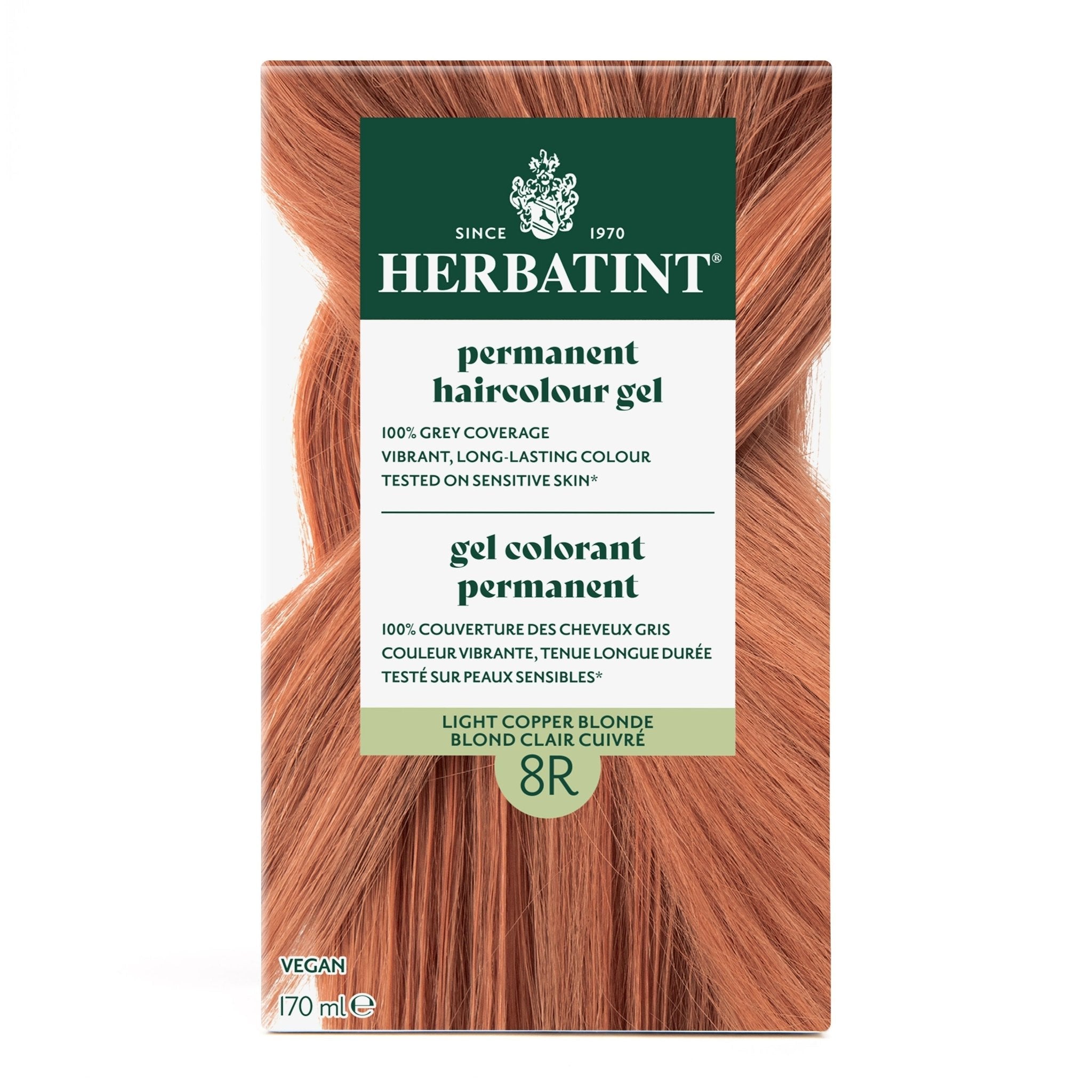 Herbatint Permanent Hair Color Gel 8R Light Copper Blonde 170 mL - A.Vogel Canada